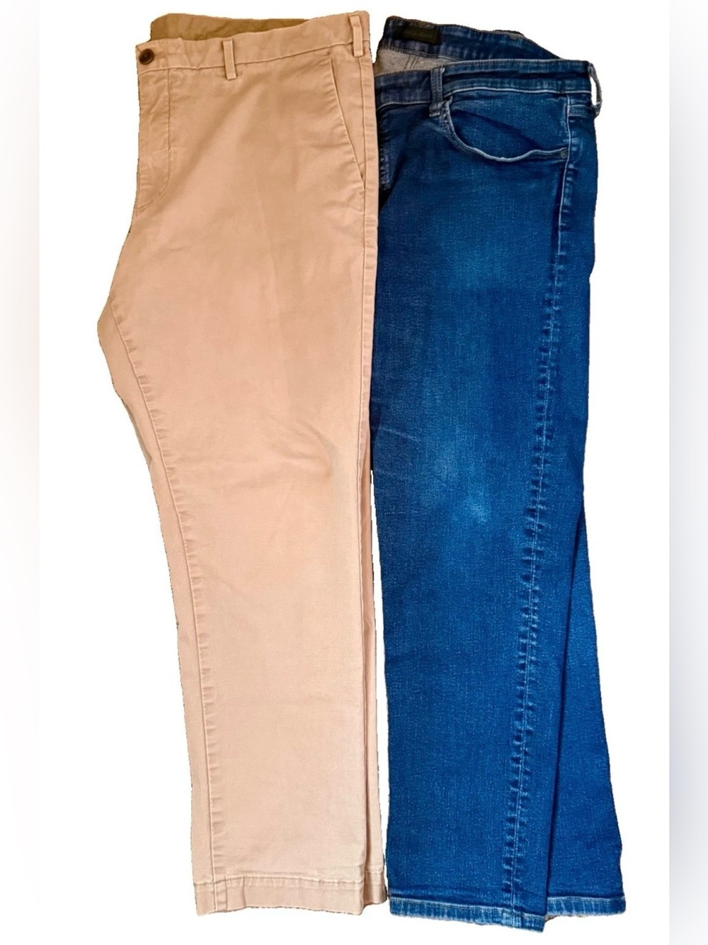 Uniqlo Lot of 2 Men’s Straight Denim Jeans and Beige Khakis Chinos 40x34
